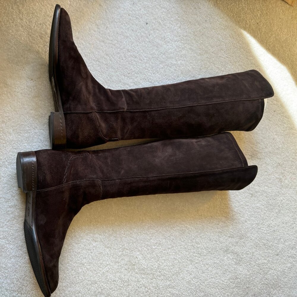 New Ann Mashburn Pull-On stretchy Chocolate Suede Boots
